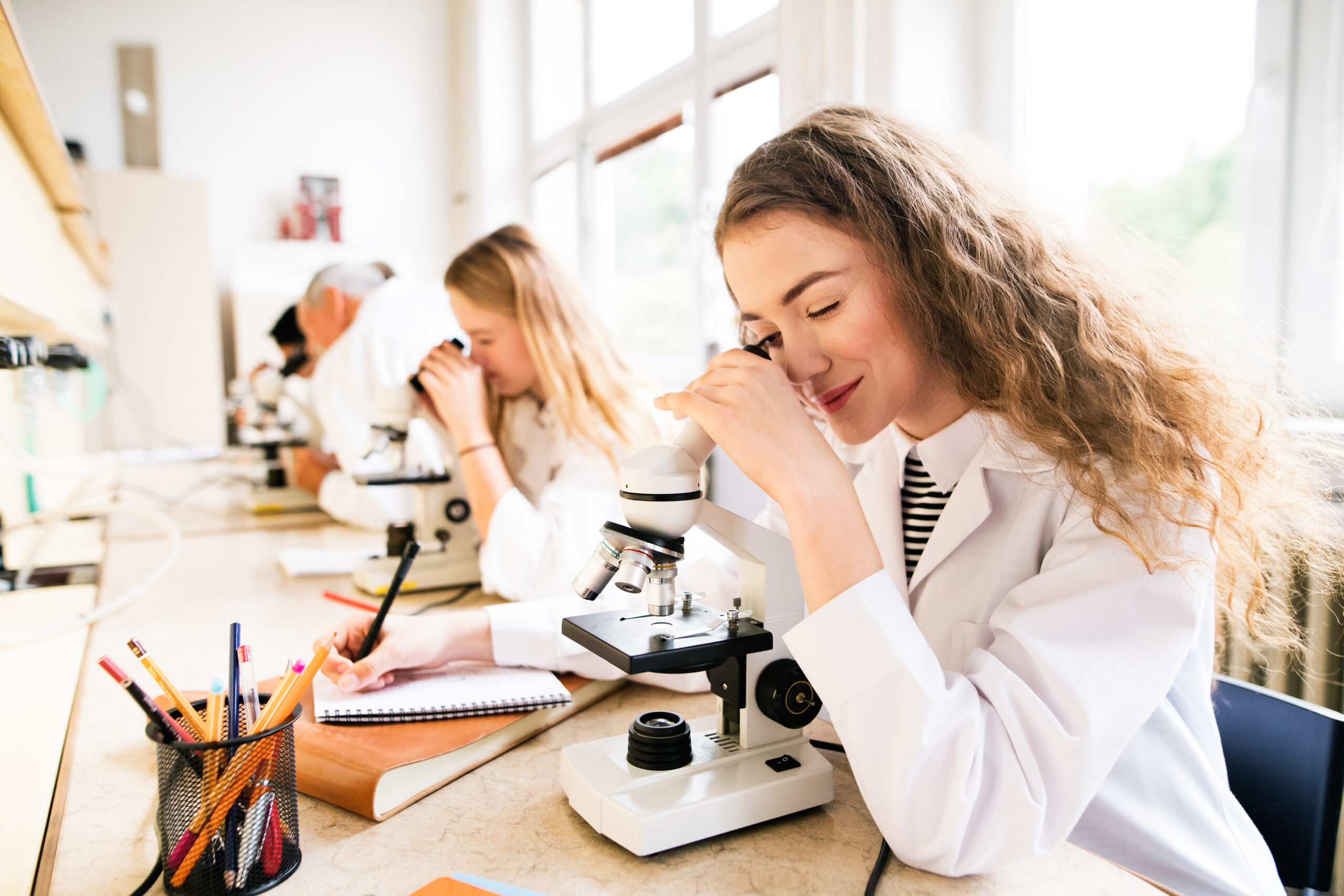 High school student conducted research in a lab