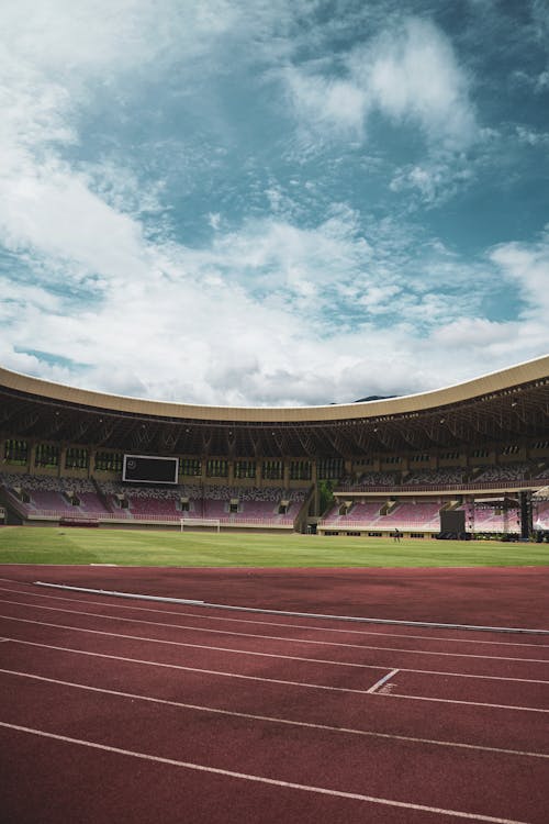 Athletic stadium track representing college athletic recruiting and admissions
