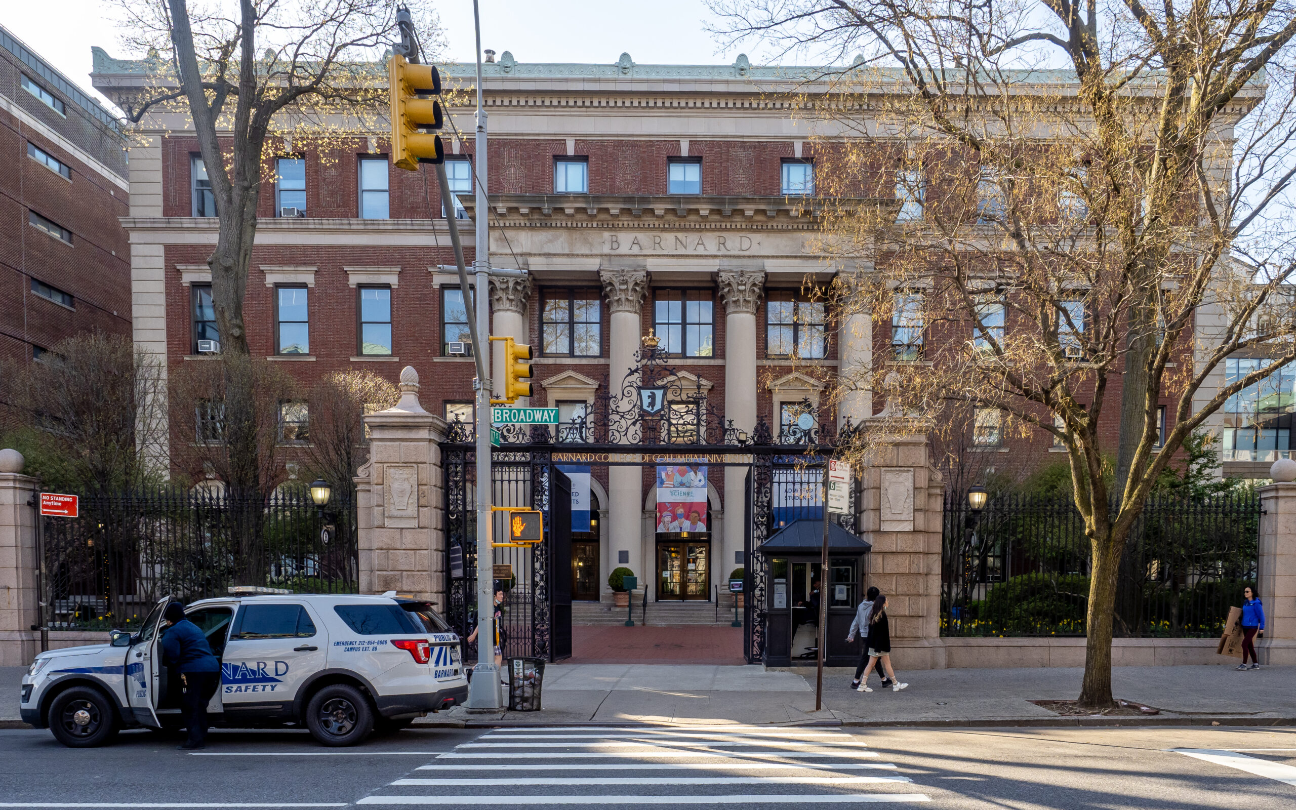 Barnard College main entrance gate at Morningside Heights, Manhattan, across from Columbia University