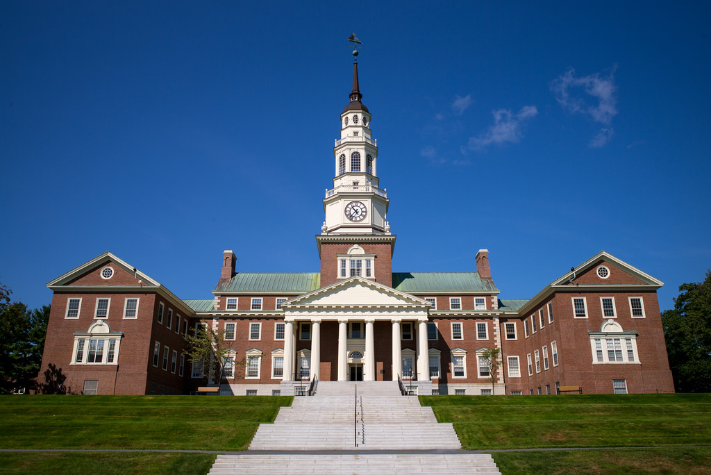 Miller Library at the center of Colby College campus, designed by Jens Fredrick Larson and built in 1939