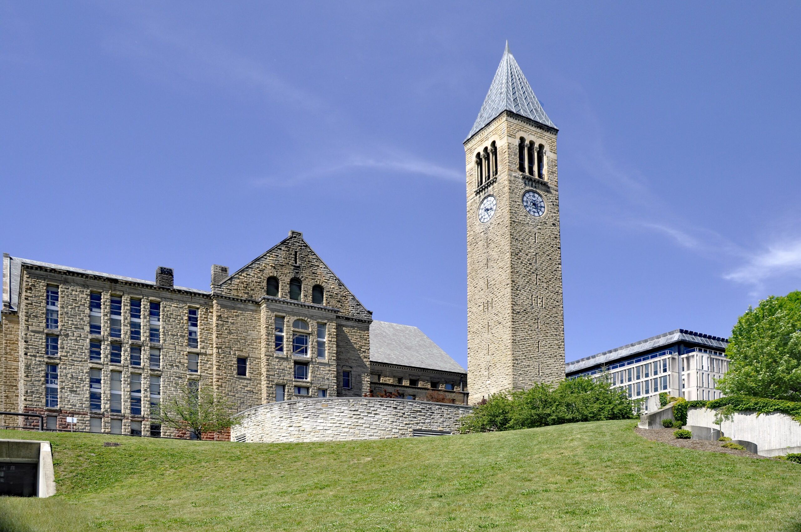 McGraw Tower and Uris Library at Cornell University, illustrating Cornell legacy admissions