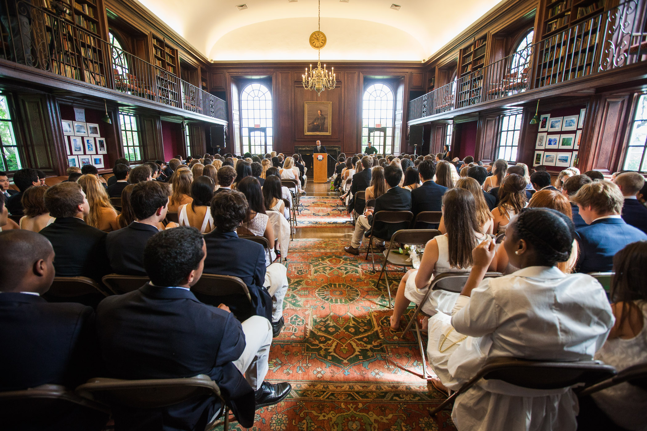 Graduation ceremony at Milton Academy in Milton, Massachusetts