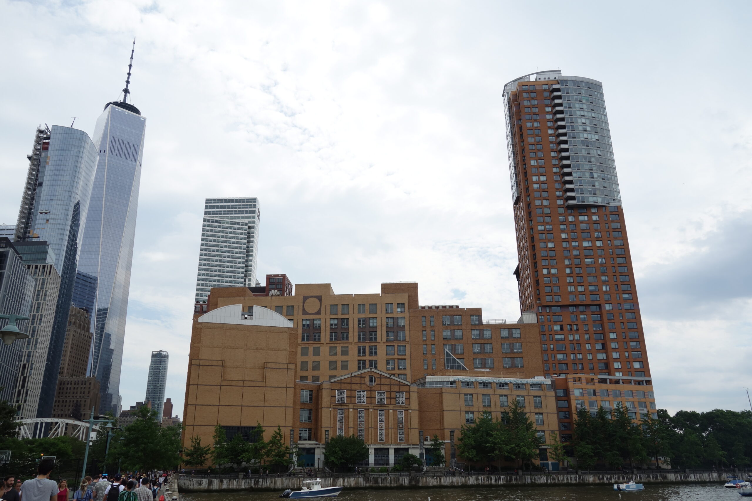 Stuyvesant High School building on the Hudson River in Tribeca, New York City