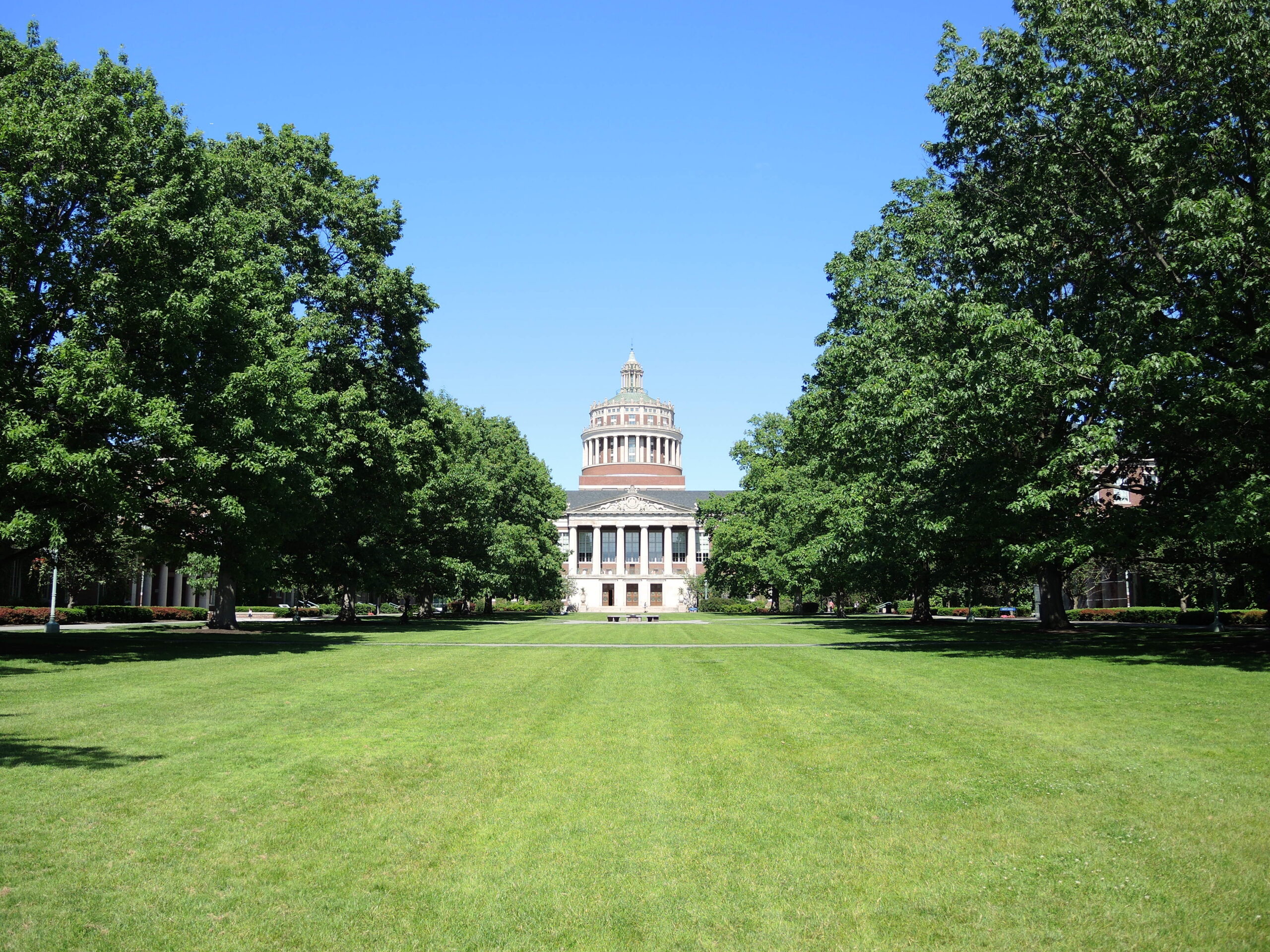 Eastman Quadrangle and Rush Rhees Library at the University of Rochester