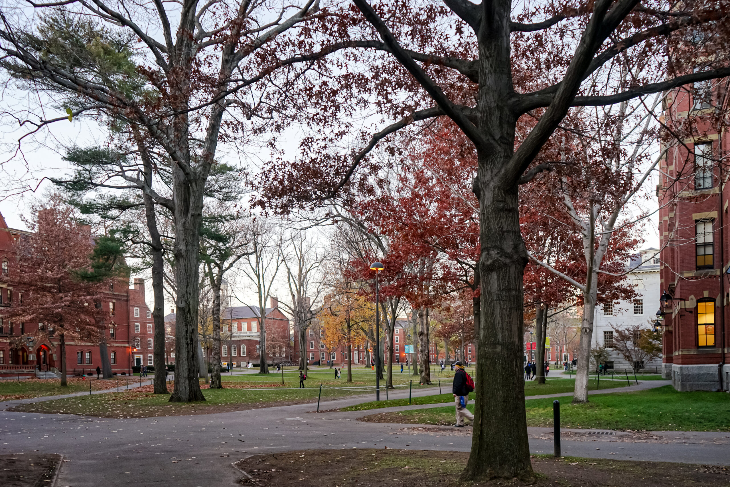 Harvard Yard on the Harvard University campus in autumn