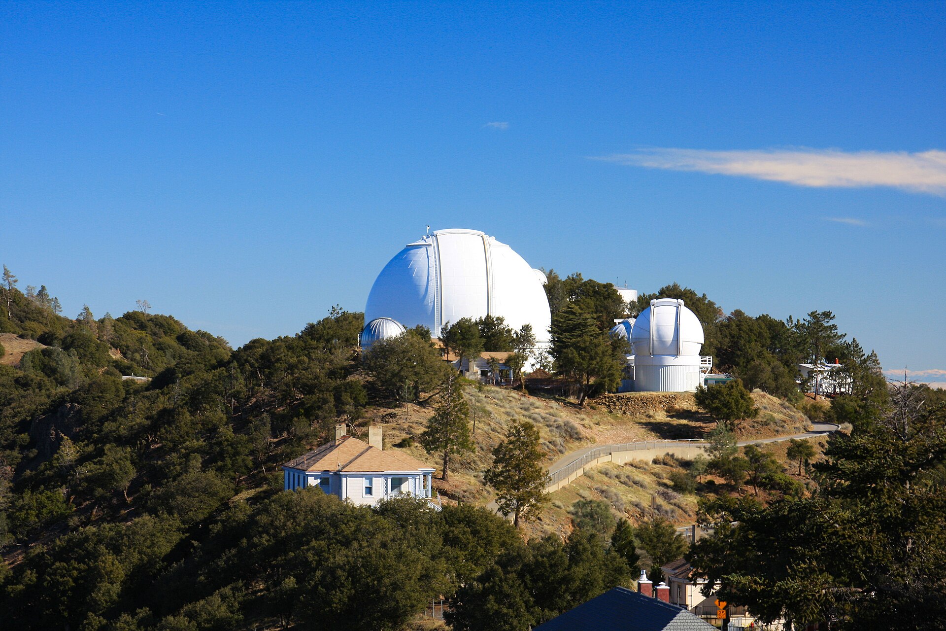 Telescope domes of Lick Observatory on Mount Hamilton, California